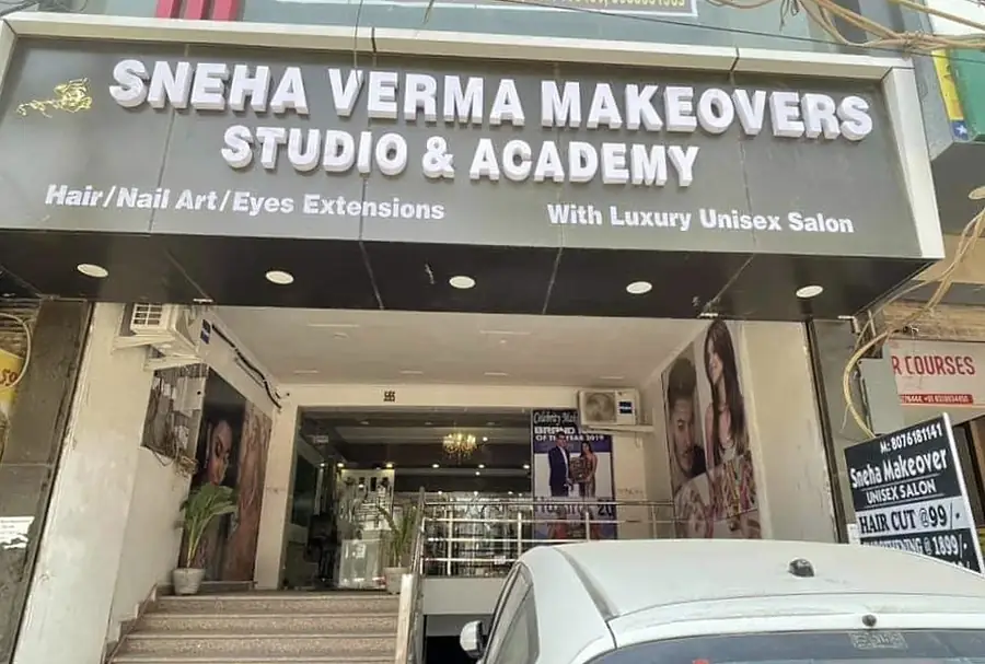 Sneha Verma Makeovers Studio and Academy shopfront, Matiyala Main Road, Uttam Nagar